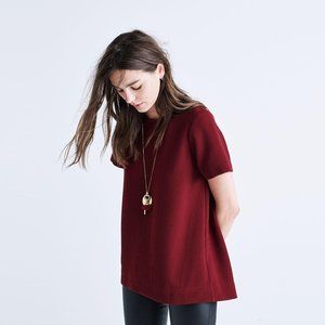 Madewell Tailored Tee in burgundy (M)